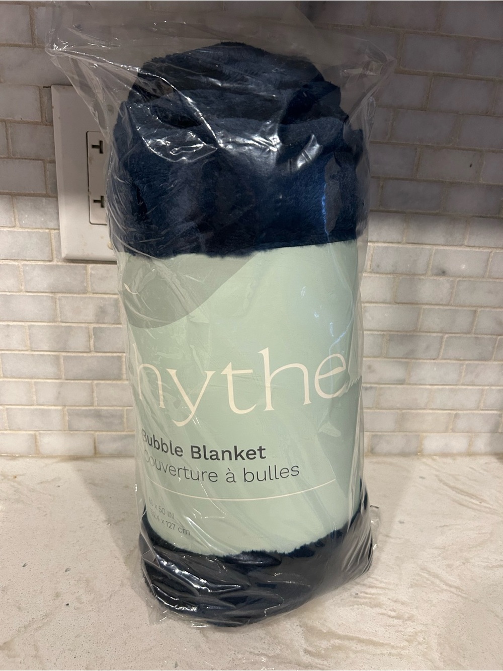 Hythe Bubble Blanket in Navy Blue